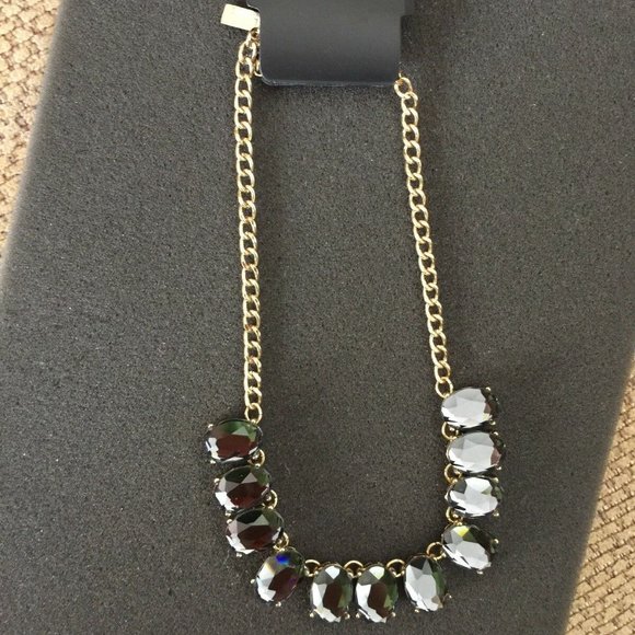 NWT The Limited Oval Faceted Stone Gems Goldtone - Picture 1 of 6